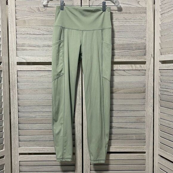 Papaya Active Womens Size Medium Leggings‎ Sage Green Yoga Stretch High Waist - Picture 1 of 10